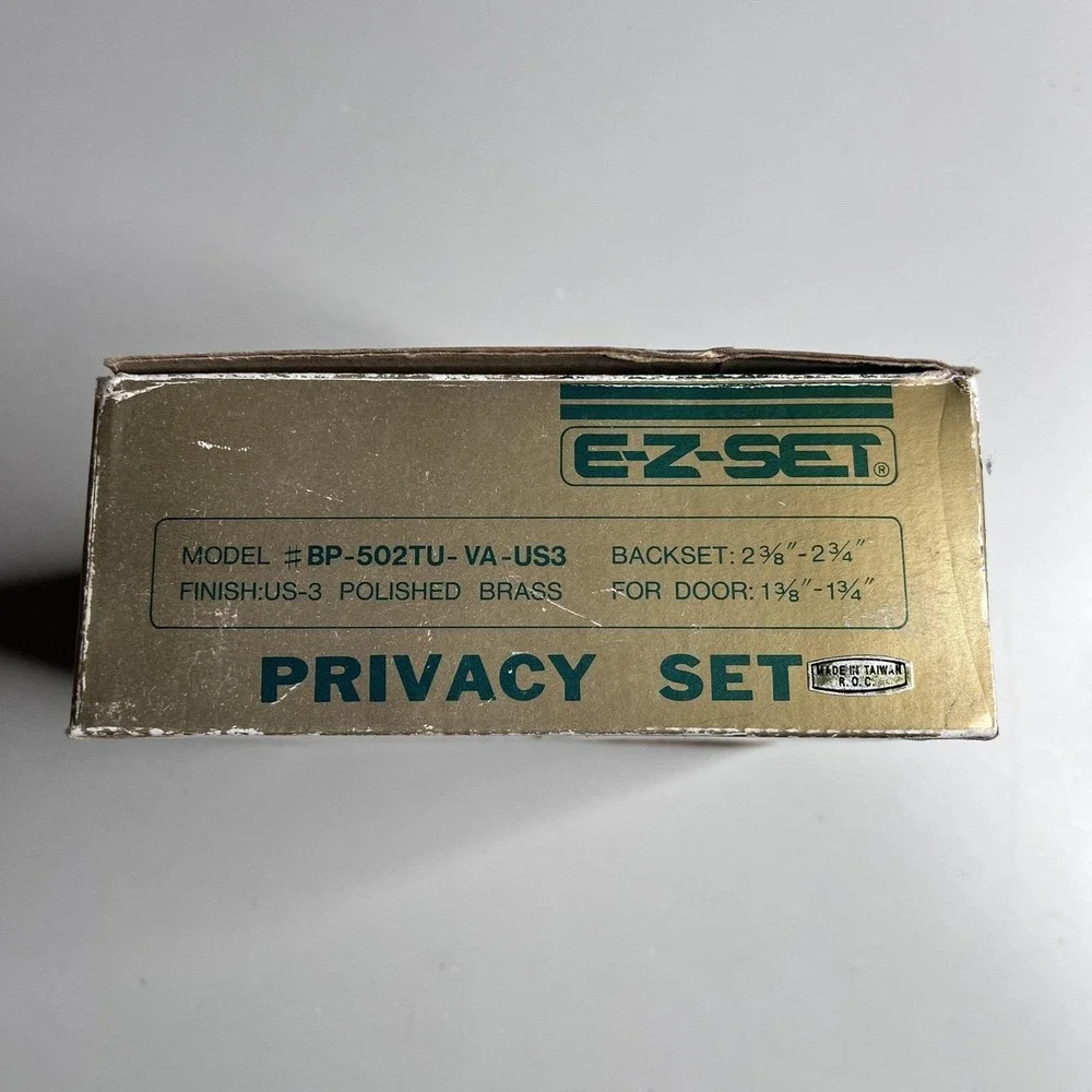 EZ-Set Solid Polished Brass Privacy Door Lever Set Interior BP-502TU-VA-US3